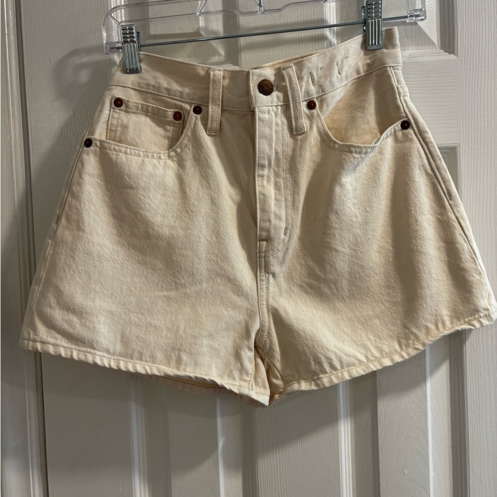 Cream Denim Women's Shorts
